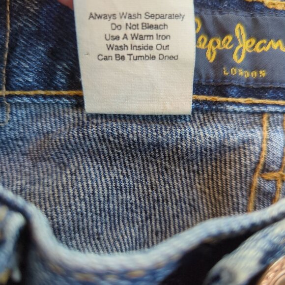 Vintage Pepe Jeans Women’s 28 London Portobello Road USA High Rise Straight Leg - Picture 7 of 12